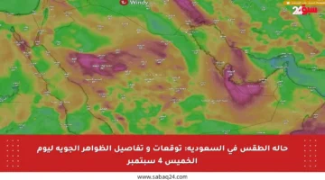 حالة الطقس في السعودية: توقعات و تفاصيل الظواهر الجوية ليوم الخميس 4 سبتمبر
